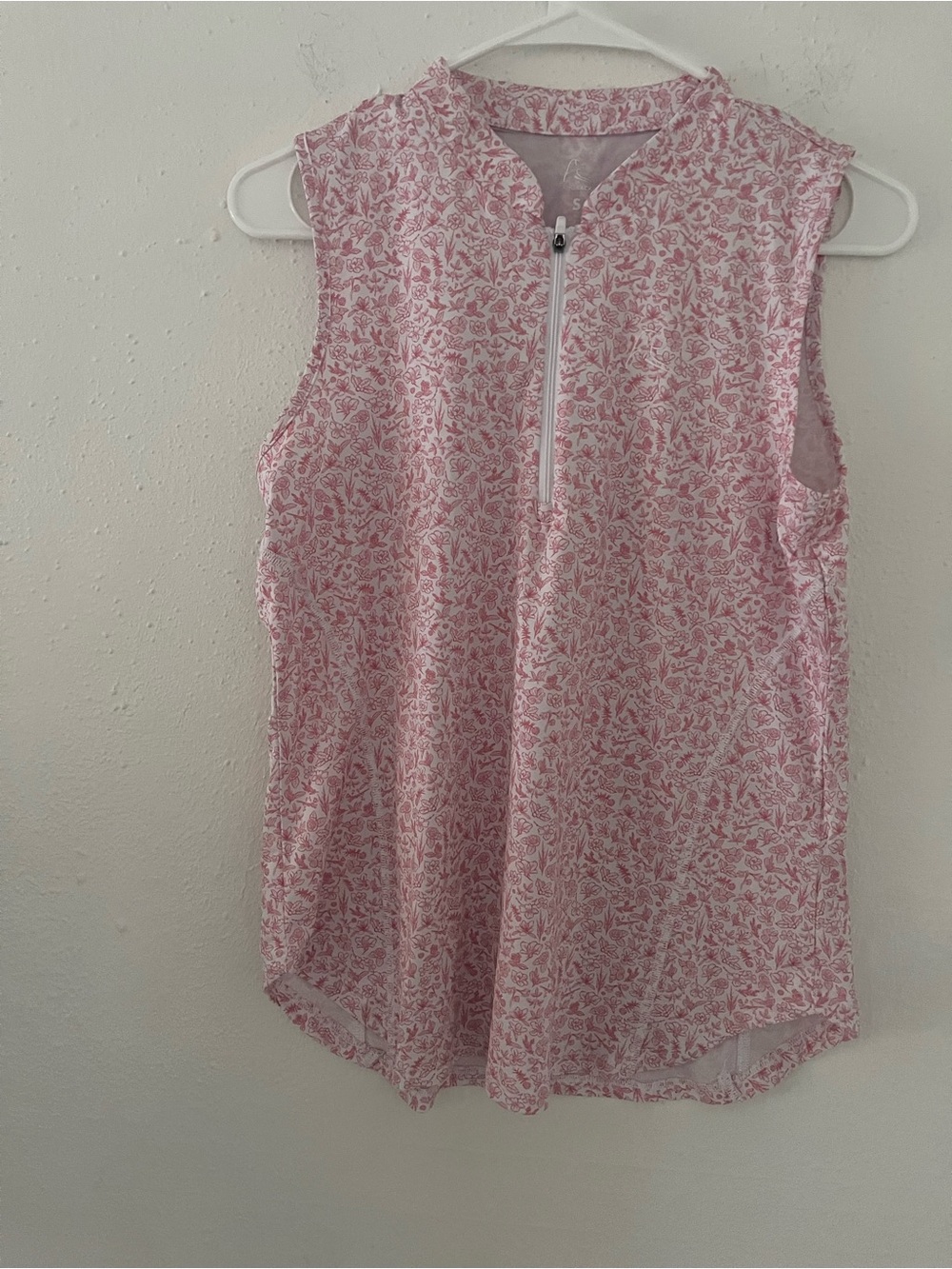Rhoback Pink Floral Zip-Front Sleeveless Camisole